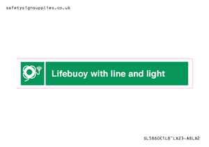 Lifebuoy with line and light